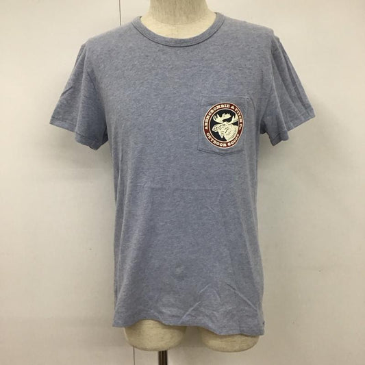 アバクロンビーアンドフィッチ ABERCROMBIE&FITCH Tシャツ 半袖 M ロゴ、文字 水色 / ライトブルー /  メンズ USED 古着 中古 10107255