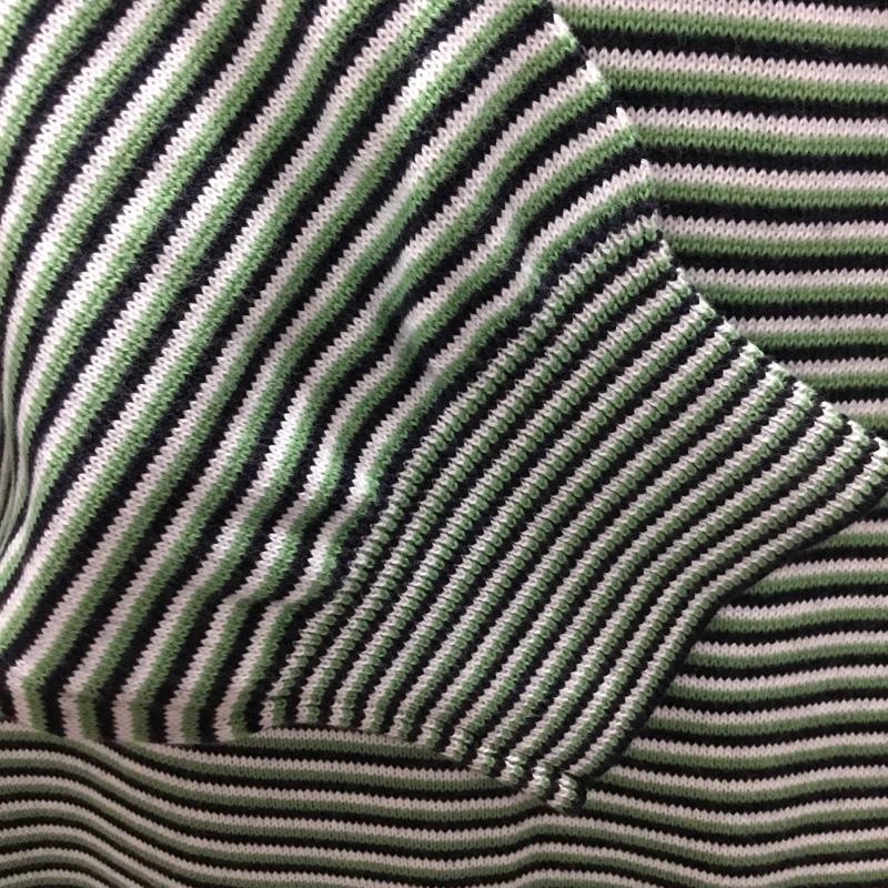 ブルックスブラザーズ BROOKS BROTHERS ニット、セーター 長袖 コットン 綿 クルーネック M ボーダー柄 白 / ホワイト / X 紺 / ネイビー / X 薄緑 / ライトグリーン /  メンズ USED 古着 中古 10112880