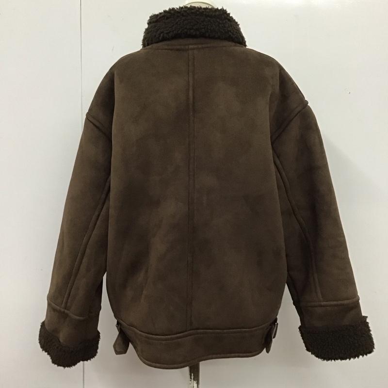 ローリーズファーム LOWRYS FARM ジャケット、上着 ジャンパー、ブルゾン LF719077AD B3ボアジャケット フェイクムートン FREE 無地 茶 / ブラウン /  レディース USED 古着 中古 10124969