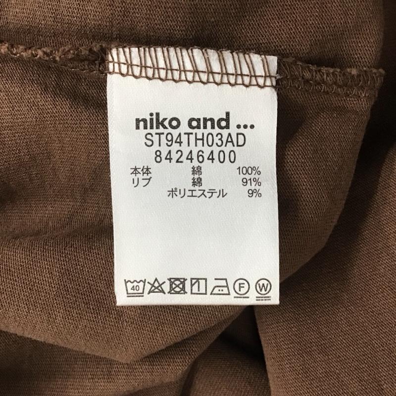 ニコアンドベーシック niko and... BASIC ワンピース ロングスカート 長袖ロングワンピース サイドスリット クルーネック L 無地 茶 / ブラウン /  レディース USED 古着 中古 10111915