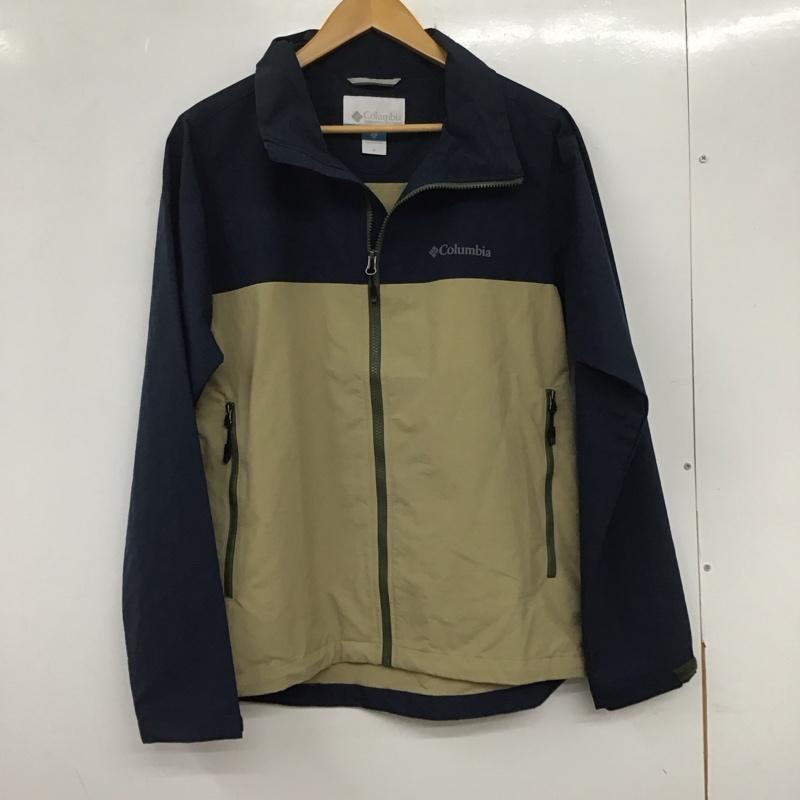 コロンビア Columbia ジャケット、上着 ジャケット、ブレザー 219 PM3782 ナイロンジャケット ジップアップジャケット アウター M ロゴ、文字 ベージュ / ベージュ / X 紺 / ネイビー /  メンズ USED 古着 中古 10135630