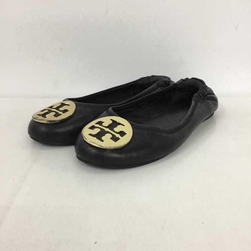 トリーバーチ TORY BURCH パンプス パンプス フラットシューズ ロゴ、文字 黒 / ブラック / X 金 / ゴールド /  レディース USED 古着 中古 10149814
