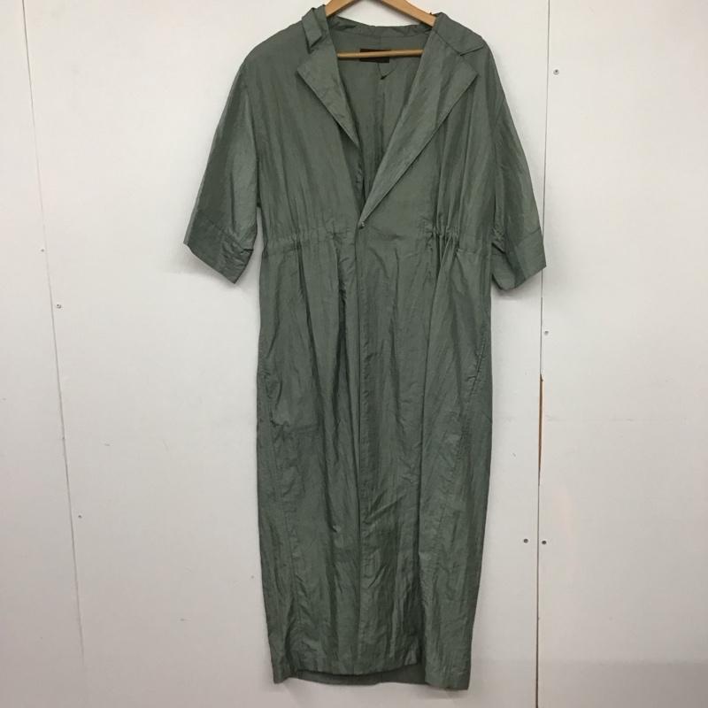 ロエフ LOEFF コート コート一般 8822-699-0009 LF NY WSH SSL GOWN COAT 半袖 ワンピース ナイロン 無地 緑 / グリーン /  レディース USED 古着 中古 10145964