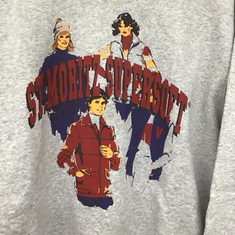 サンモリッツ・スーパーソフト ST.MORITZ SUPERSOFT トレーナー 長袖 長袖 L プリント 灰 / グレー /  メンズ USED 古着 中古 10138553