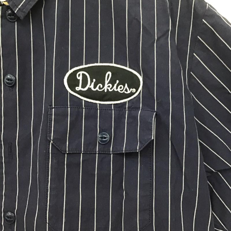 ディッキーズ Dickies シャツ、ブラウス 半袖 半袖シャツ ストライプシャツ カラーシャツ XL ストライプ 紺 / ネイビー /  メンズ USED 古着 中古 10143390