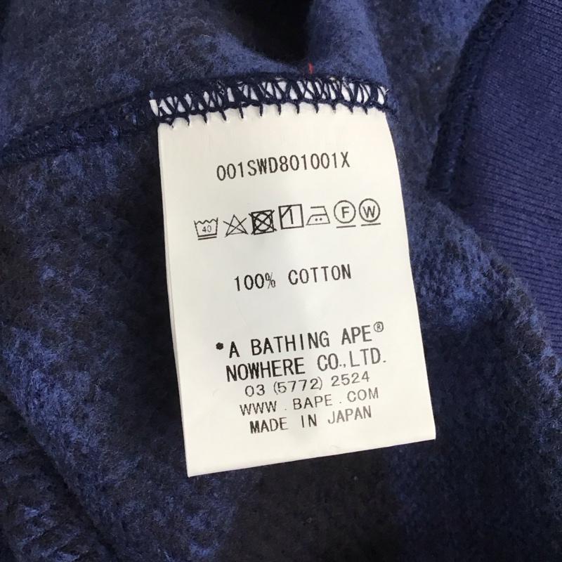 アベイシングエイプ A BATHING APE トレーナー 長袖 長袖トレーナー スウェット クルーネック プルオーバー XL プリント 紺 / ネイビー /  メンズ USED 古着 中古 10140855