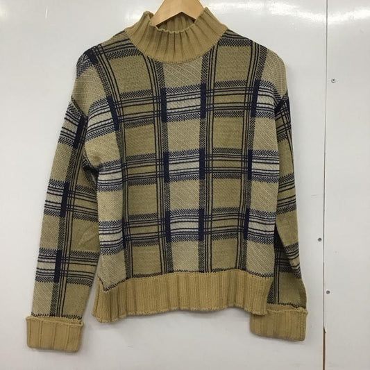 ムルーア MURUA ニット、セーター 長袖 011540503901 スタンドネック FREE チェック ベージュ / ベージュ / X 白 / ホワイト / X 紺 / ネイビー /  レディース USED 古着 中古 10146402