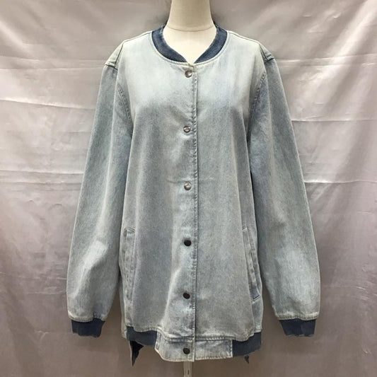 ザラ ZARA ジャケット、上着 ジャケット、ブレザー デニムジャケット ノーカラージャケット 長袖ジャケット ブルゾン S 無地 インディゴ / インディゴ /  レディース USED 古着 中古 10117976