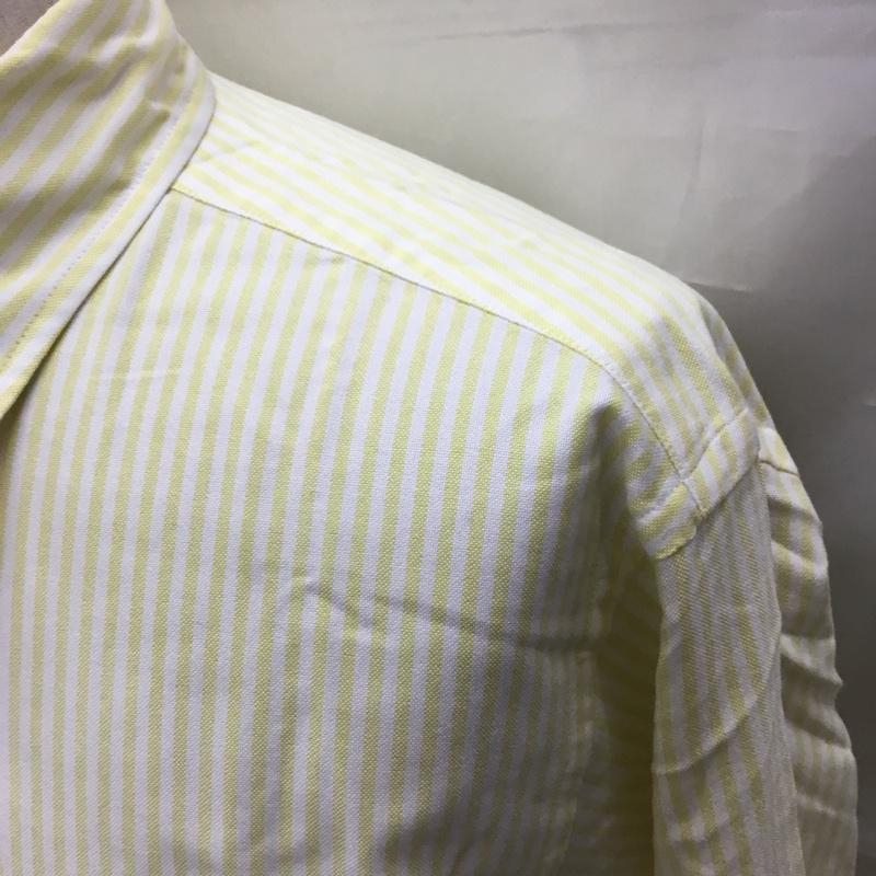 ブルックスブラザーズ BROOKS BROTHERS シャツ、ブラウス 長袖 ボタンダウン ストライプ M ワンポイント 白 / ホワイト / X 黄 / イエロー /  メンズ USED 古着 中古 10111380