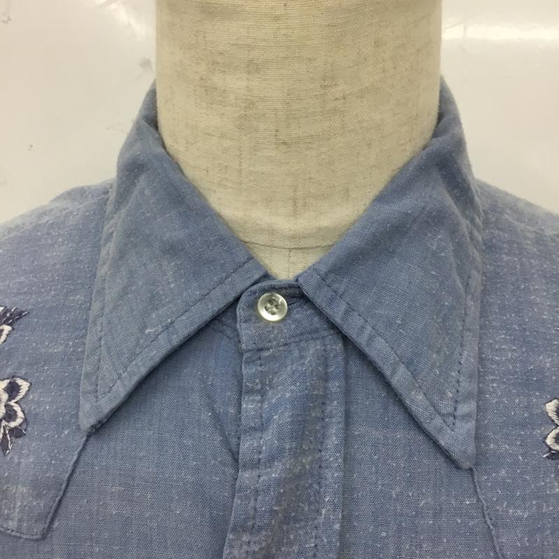 古着 USED シャツ、ブラウス 半袖 半袖シャツ カラーシャツ mr.leggs 古着70s ヴィンテージシャツ 刺繍 青 / ブルー /  メンズ USED 古着 中古 10120810