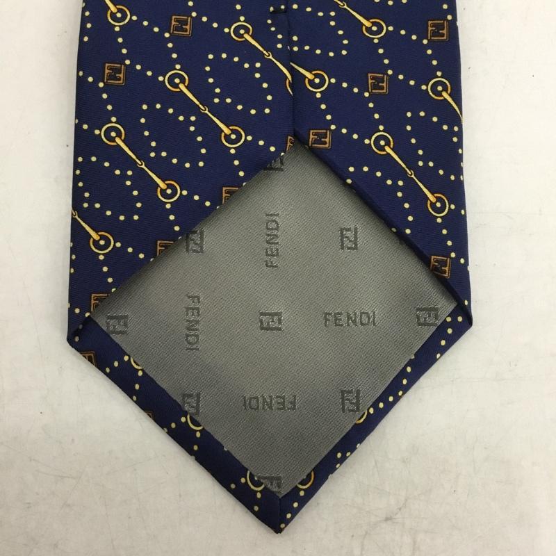フェンディ FENDI ネクタイ ネクタイ シルク 総柄 紺 / ネイビー /  メンズ USED 古着 中古 10141639