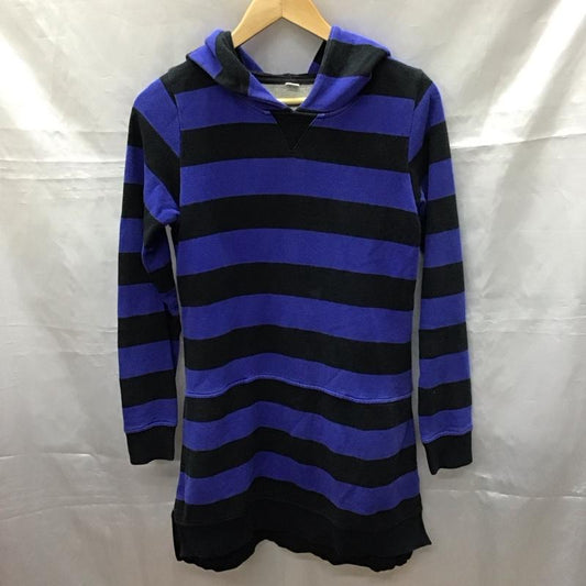 古着 USED ワンピース ひざ丈スカート TOMMY パーカーワンピース スウェット 長袖 M ボーダー柄 黒 / ブラック / X 青 / ブルー /  レディース USED 古着 中古 10114857