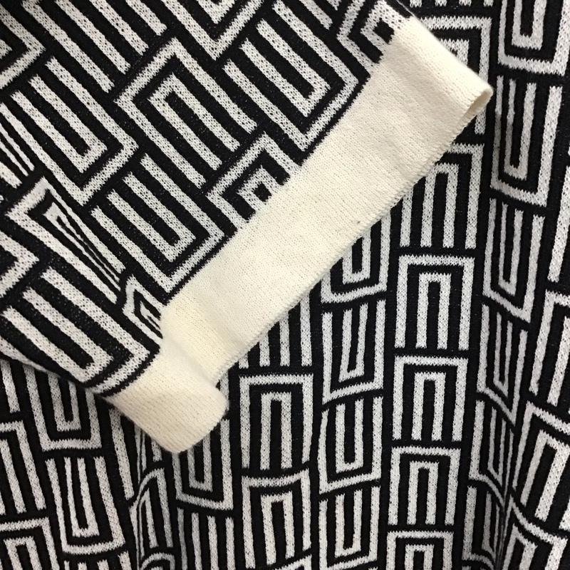 ザラ ZARA ポロシャツ 半袖 半袖ポロシャツ カラーシャツ 半袖カットソー M 総柄 黒 / ブラック / X アイボリー / アイボリー /  メンズ USED 古着 中古 10151088