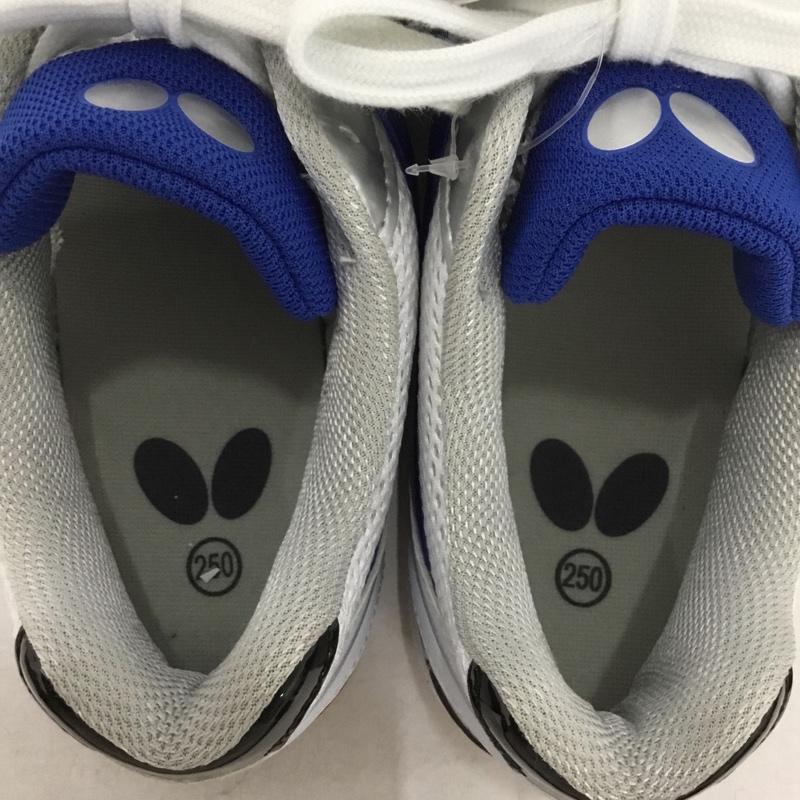 バタフライ BUTTERFLY スニーカー スニーカー 93600 レゾライン トライネックス 卓球シューズ 25.0cm 25.0cm ロゴ、文字 青 / ブルー / X 白 / ホワイト / X 黒 / ブラック /  レディース USED 古着 中古 10142516