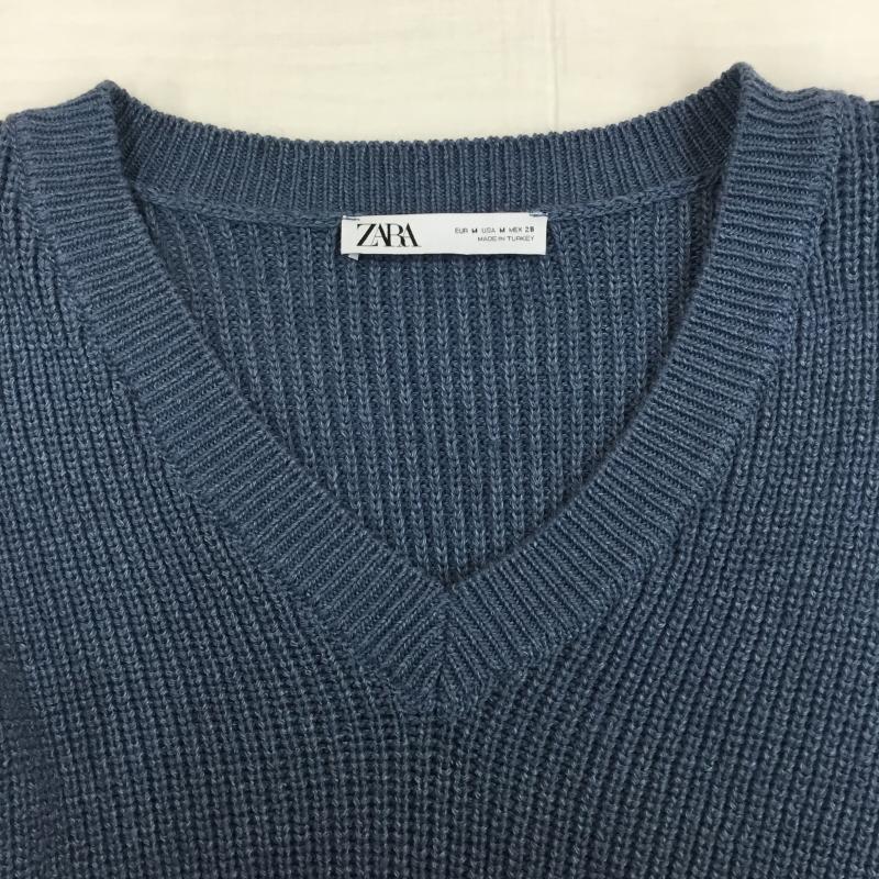 ザラ ZARA ニット、セーター 長袖 M 無地 青 / ブルー /  レディース USED 古着 中古 10142213
