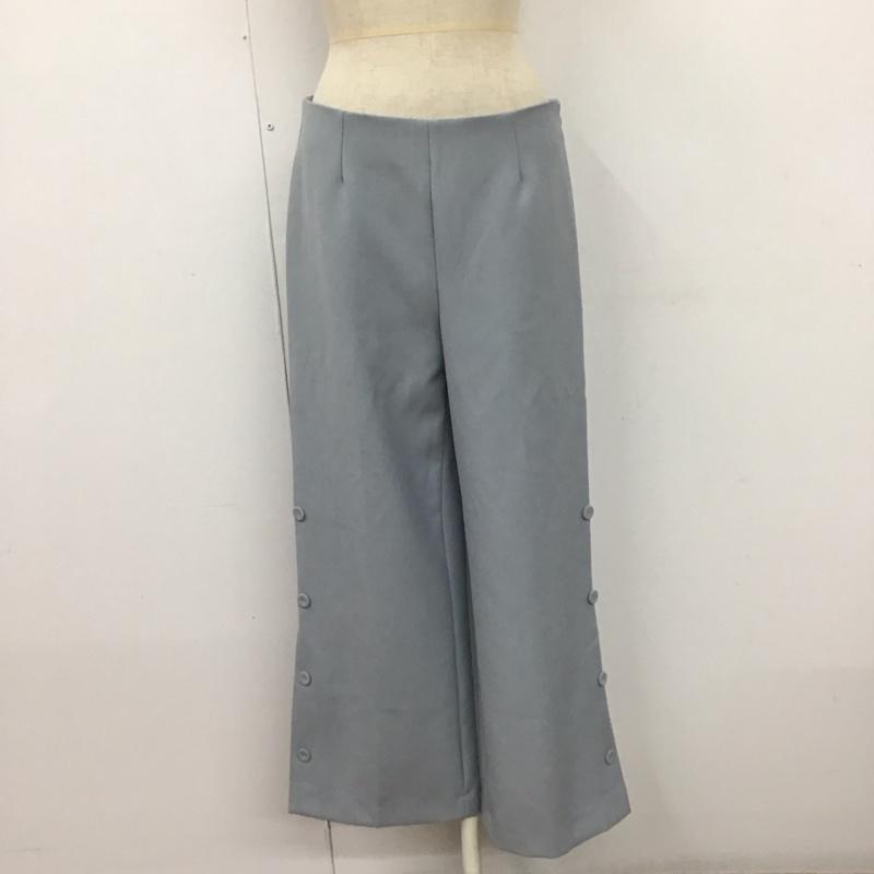 ザラベーシック ZARA BASIC パンツ スラックス スラックスパンツ ワイドパンツ カジュアルパンツ M 無地 水色 / ライトブルー /  レディース USED 古着 中古 10122537