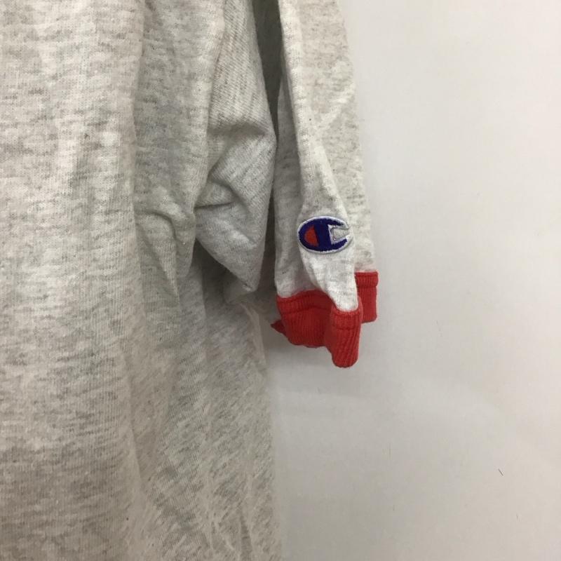 チャンピオン Champion Tシャツ 半袖 半袖カットソー プリントTシャツ クルーネックカットソー L ロゴ、文字 灰 / グレー /  メンズ USED 古着 中古 10127128