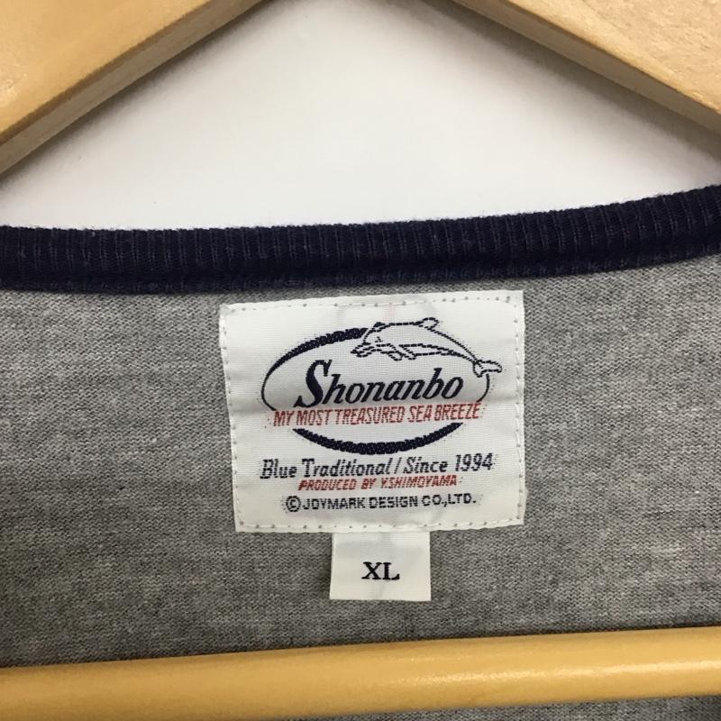 ショーナンボー Shonanbo Tシャツ 半袖 半袖カットソー 無地Tシャツ ヘンリーネックカットソー XL プリント 灰 / グレー /  メンズ USED 古着 中古 10136092