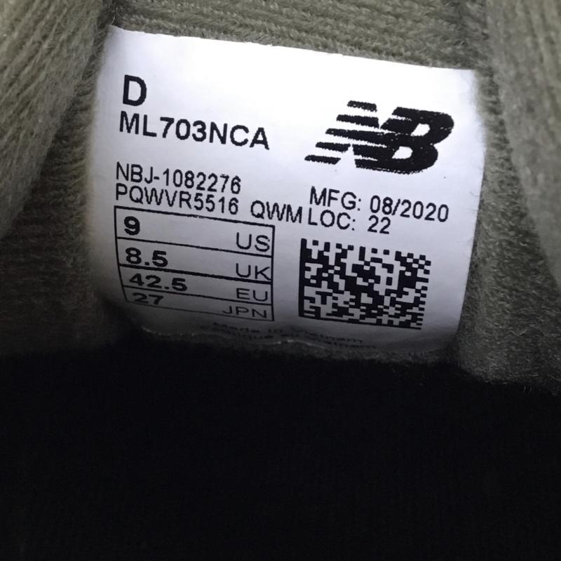 ニューバランス New Balance スニーカー スニーカー ML703NCA 27.0cm ロゴ、文字 緑 / グリーン /  メンズ USED 古着 中古 10133958