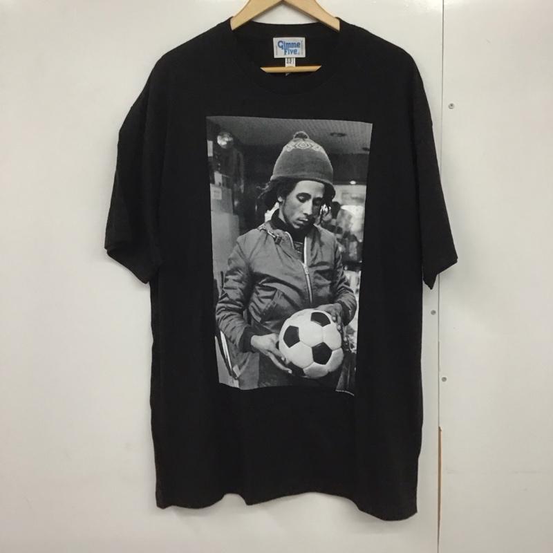 ギミーファイブ GIMME FIVE Tシャツ 半袖 半袖カットソー プリントTシャツ クルーネックカットソー デニスモリス XL プリント 黒 / ブラック /  メンズ USED 古着 中古 10142636