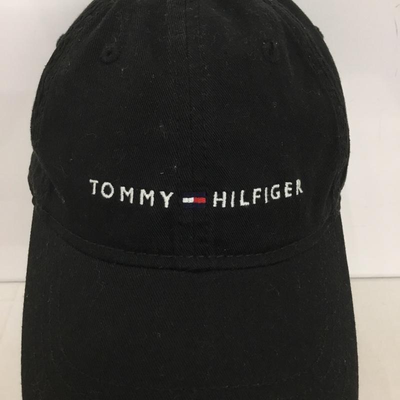 トミーヒルフィガー TOMMY HILFIGER 帽子 キャップ コットン ロゴ、文字 黒 / ブラック /  メンズ USED 古着 中古 10130215