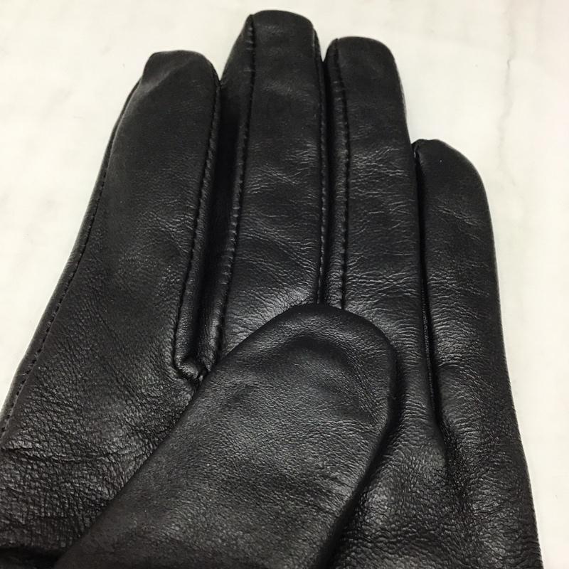 バーブァー Barbour ファッション小物 手袋 LGL0005BK11 レザーグローブ 革手袋 タグ付き チェック 黒 / ブラック /  レディース USED 古着 中古 10118208