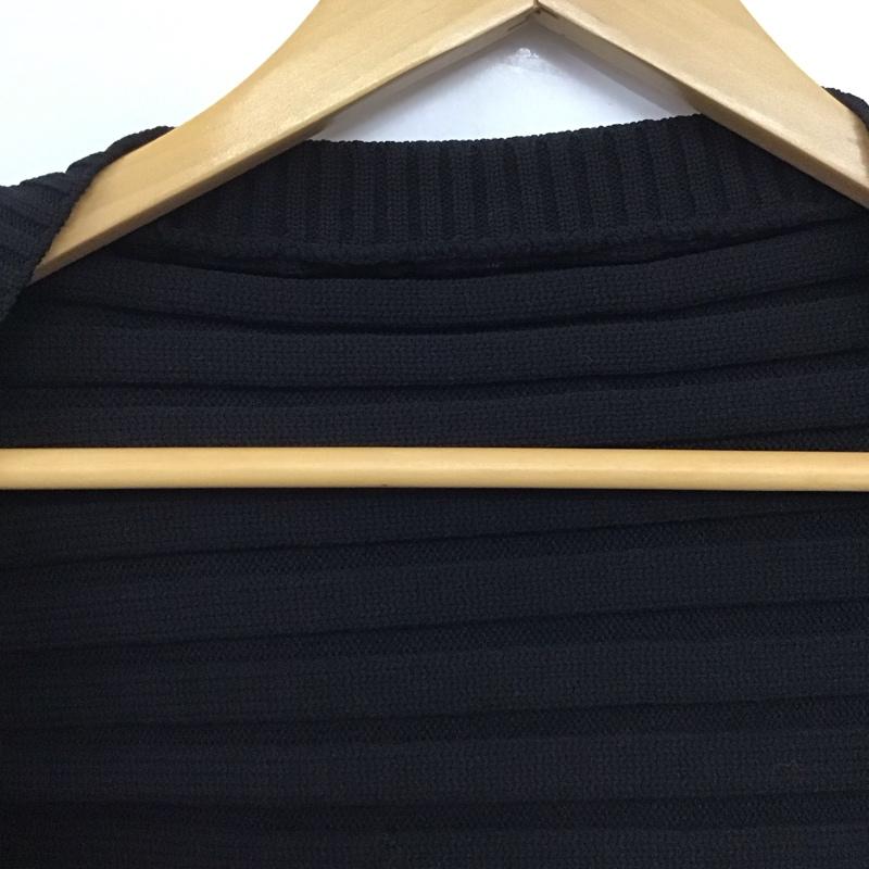 古着 USED カーディガン 長袖 bohmal 533456 配色ダンボールニットボレロ マフラー タグ付き FREE 無地 黒 / ブラック / X 水色 / ライトブルー /  レディース USED 古着 中古 10144433