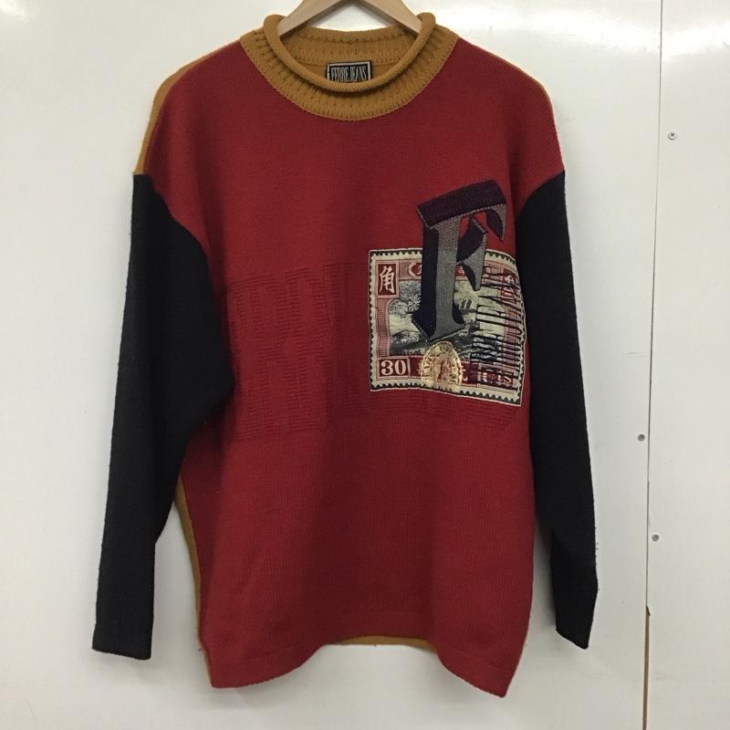 古着 USED ニット、セーター 長袖 長袖ニットカットソー クルーネック セーター プリント マルチカラー / マルチカラー /  メンズ USED 古着 中古 10144779