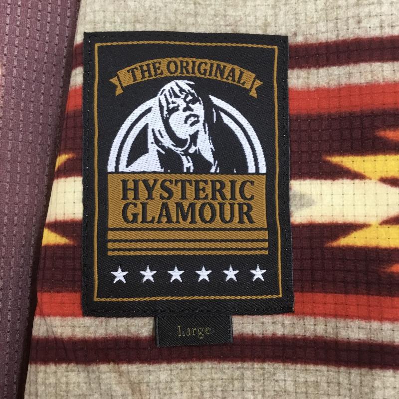 ヒステリックグラマー HYSTERIC GLAMOUR ジャケット、上着 ジャンパー、ブルゾン 02191AB13 NATIVE PATTERN ナイロンジャケット L ネイティブ柄 赤 / レッド / X 黄 / イエロー /  メンズ USED 古着 中古 10133488