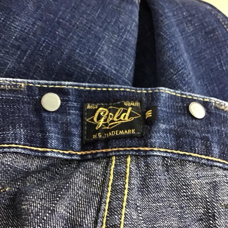 ゴールド GOLD パンツ デニム、ジーンズ デニムパンツ ワイドパンツ カジュアルパンツ M 無地 インディゴ / インディゴ /  メンズ USED 古着 中古 10151004