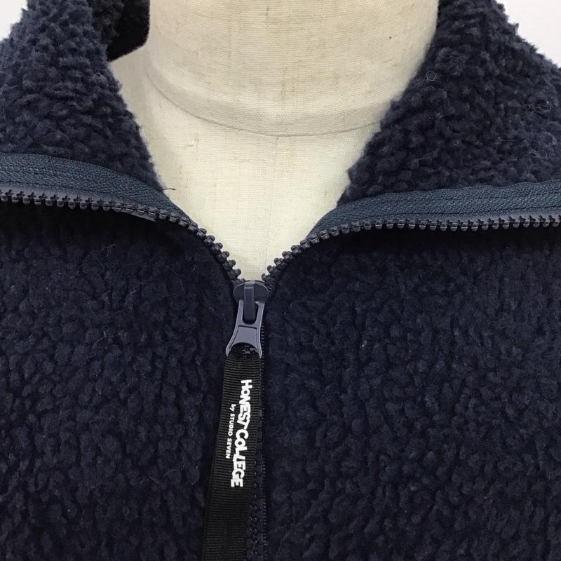 ジーユー GU ジャケット、上着 ジャケット、ブレザー 341-333173 ジップアップジャケット ジャンパー ジャケット フリースジャケット アウター XL ロゴ、文字 紺 / ネイビー / X 水色 / ライトブルー /  メンズ USED 古着 中古 10124500