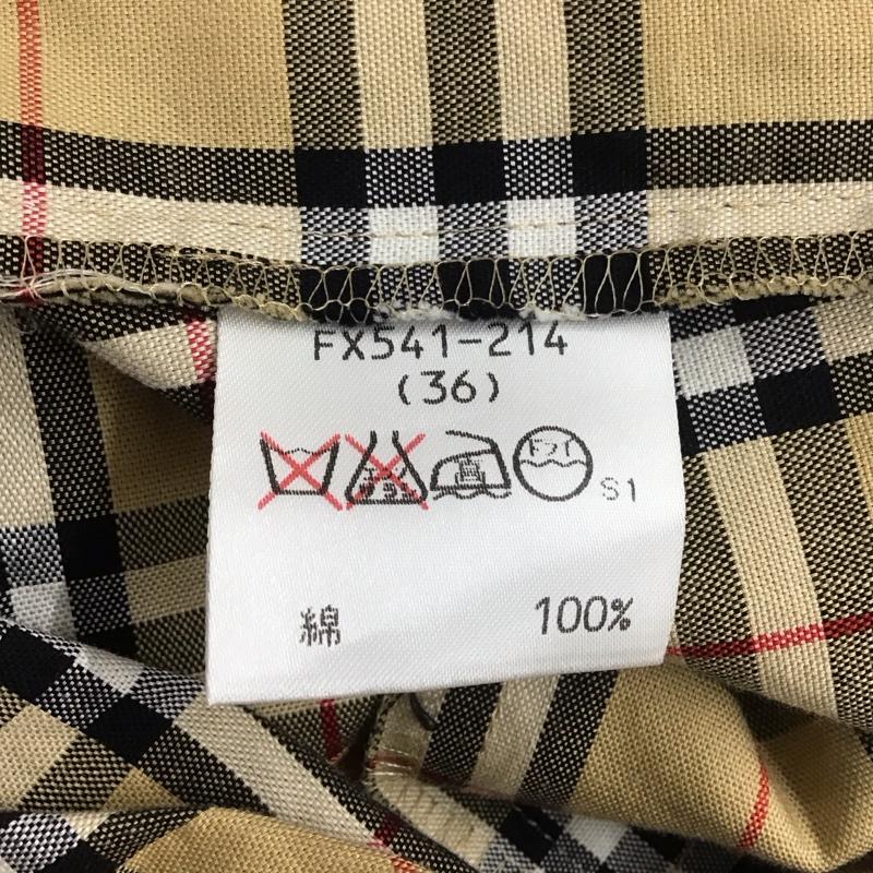 バーバリーブルーレーベル BURBERRY BLUE LABEL スカート ひざ丈スカート FX541-214 プリーツ 36 チェック ベージュ / ベージュ / X 白 / ホワイト / X 黒 / ブラック / X 赤 / レッド /  レディース USED 古着 中古 10110912