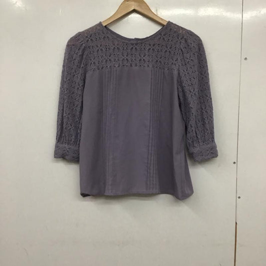 ロペピクニック ROPE  PICNIC シャツ、ブラウス 七分袖 GDH-12130-A 2WAY 刺繍レース 7分袖ブラウス 38 無地 紫 / パープル /  レディース USED 古着 中古 10138510