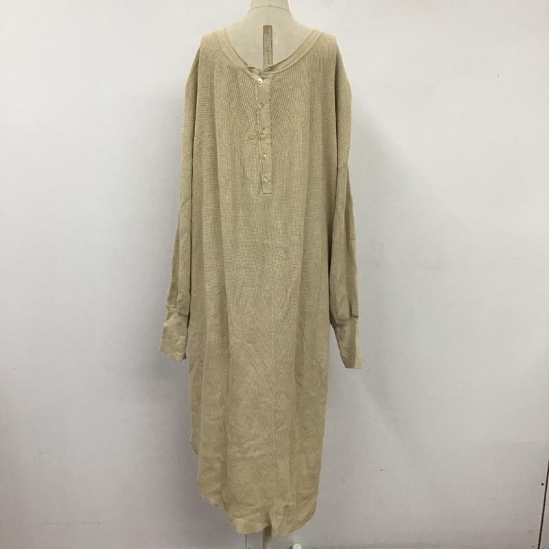 アメリカーナ AMERICANA ワンピース ロングスカート ワッフル サーマル 長袖 無地 ベージュ / ベージュ /  レディース USED 古着 中古 10120231