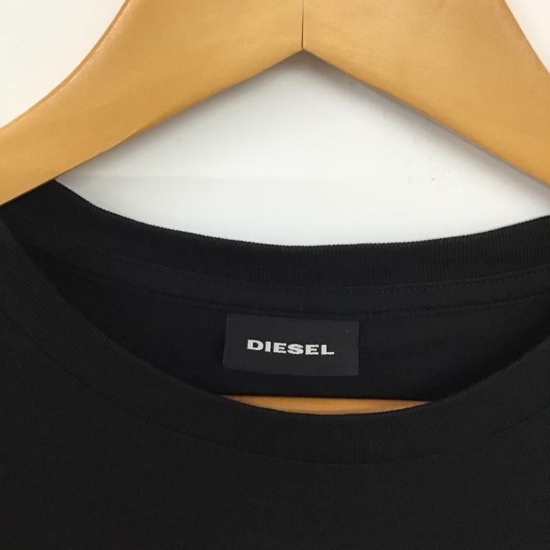 ディーゼル DIESEL カットソー 長袖 t-diegos-ls-k40 長袖カットソー プリントTシャツ XL ロゴ、文字 黒 / ブラック /  メンズ USED 古着 中古 10132353