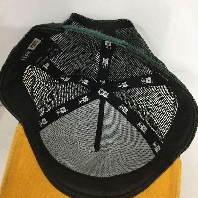 ニューエラ NEW ERA 帽子 キャップ オークランド アスレチックス メッシュキャップ ロゴ、文字 緑 / グリーン / X 黄 / イエロー /  メンズ USED 古着 中古 10150223