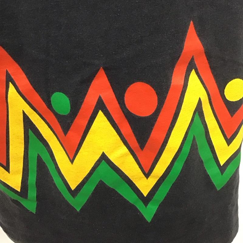 ステューシー STUSSY Tシャツ 半袖 クルーネック 80年代 ラスタライン L ロゴ、文字 黒 / ブラック / X 赤 / レッド / X 橙 / オレンジ / X 緑 / グリーン /  メンズ USED 古着 中古 10107638