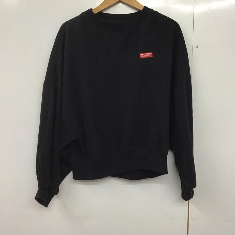 エックスガール X-girl トレーナー 長袖 05181210 BIGSLEEVESWEATTOP スウェット 裏毛 1 ロゴ、文字 黒 / ブラック /  レディース USED 古着 中古 10141974