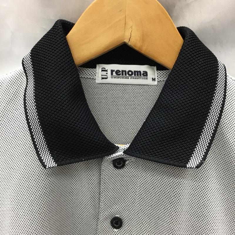 レノマ renoma ポロシャツ 半袖 5232-8699 U.P. renoma M ロゴ、文字 白 / ホワイト / X 黒 / ブラック /  メンズ USED 古着 中古 10117799