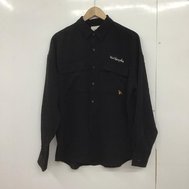 マーク・ゴンザレス Mark Gonzales シャツ、ブラウス 長袖 長袖シャツ 刺繍シャツ カラーシャツ M ロゴ、文字 黒 / ブラック /  メンズ USED 古着 中古 10148146