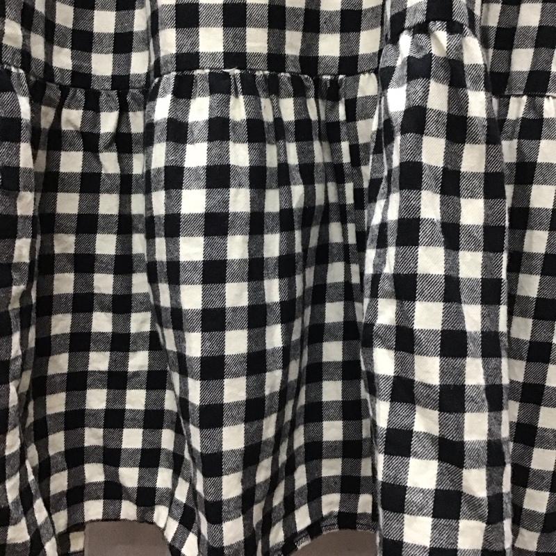 ザラ ZARA ワンピース ひざ丈スカート 2098 530 064 ティアード 長袖 XL チェック 黒 / ブラック / X 白 / ホワイト /  レディース USED 古着 中古 10112459