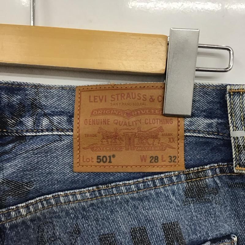 リーバイス Levi s パンツ デニム、ジーンズ 28インチ 総柄 水色 / ライトブルー /  メンズ USED 古着 中古 10121900