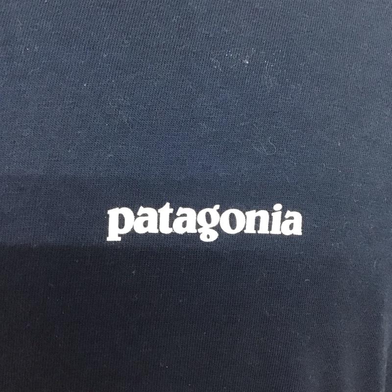 パタゴニア patagonia Tシャツ 半袖 半袖カットソー プリントTシャツ クルーネックカットソー M ロゴ、文字 紺 / ネイビー /  メンズ USED 古着 中古 10124353