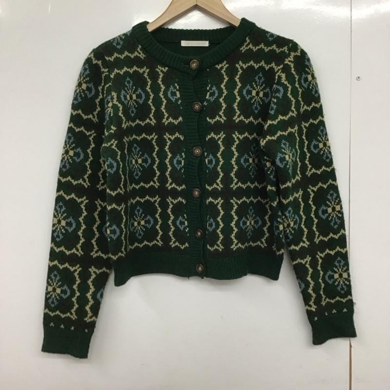 エヘカソポ ehka sopo カーディガン 長袖 1606325 クルーネック FREE 総柄 マルチカラー / マルチカラー /  レディース USED 古着 中古 10147176