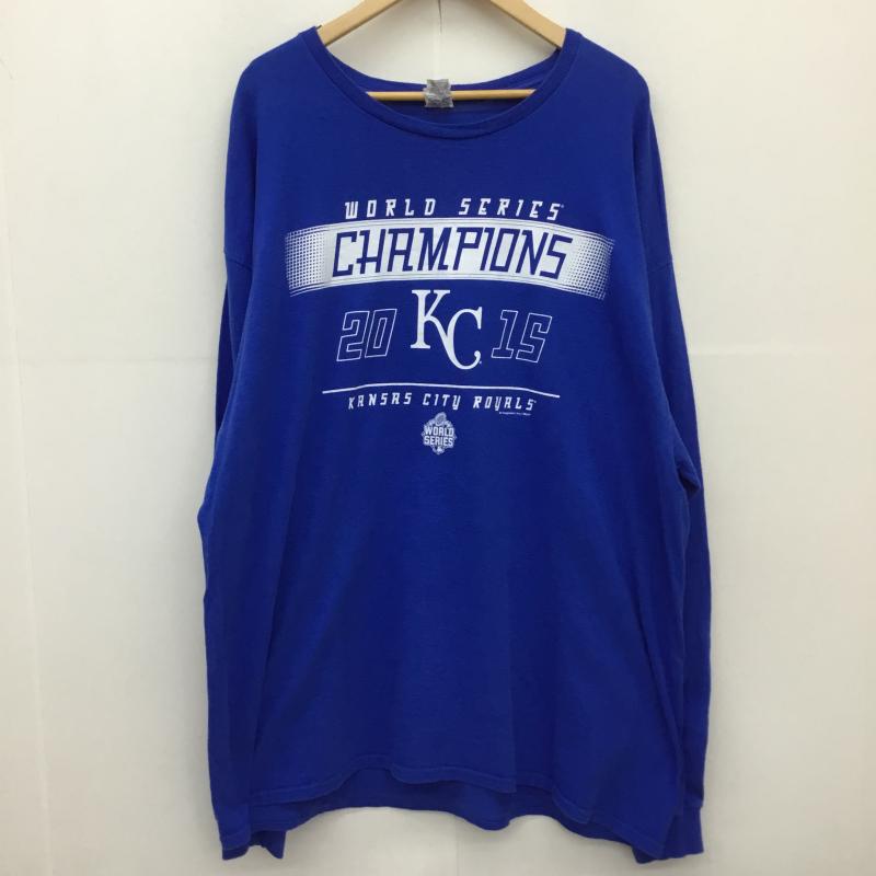 ユーズドクロージング used clothes Tシャツ 長袖 2015 MLB WORLD SERIES ROYALS CHAMPIONS XXL ロゴ、文字 青 / ブルー /  メンズ USED 古着 中古 10127550