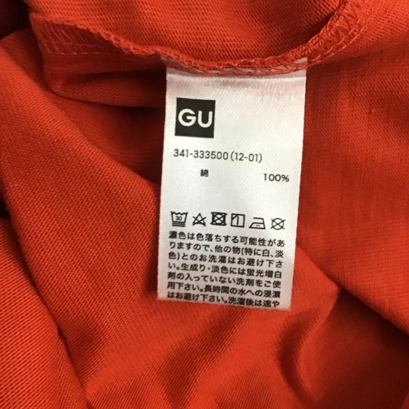 ジーユー GU Tシャツ 半袖 341-333500 ミハラヤスヒロ 21SS 別注ビッグTシャツ 5分袖 プリントTシャツ L ロゴ、文字 橙 / オレンジ /  メンズ USED 古着 中古 10140105
