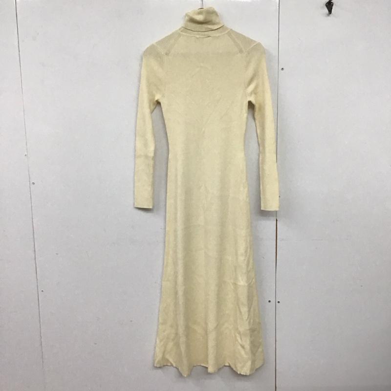 ザラ ZARA ワンピース ロングスカート 3519 003 733 タートルネック リブ 長袖 L 無地 オフホワイト / オフホワイト /  レディース USED 古着 中古 10142239