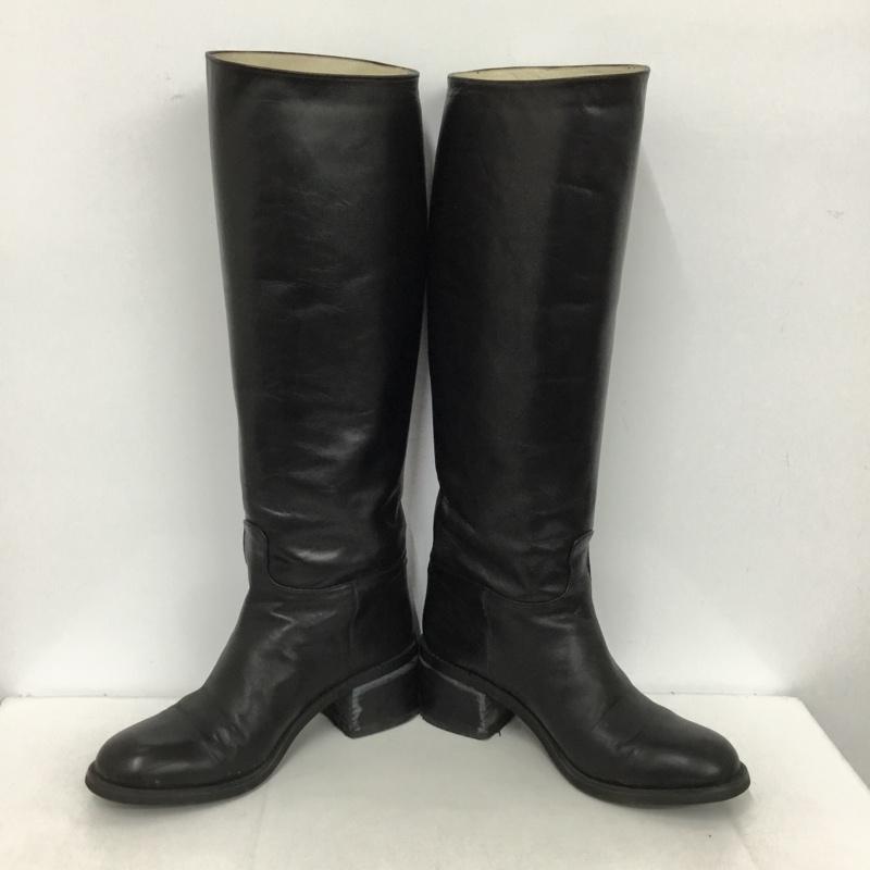 マーガレットハウエル MARGARET HOWELL ブーツ ロングブーツ 0006 レザー 23.5 箱有 23.5cm 無地 黒 / ブラック /  レディース USED 古着 中古 10149263