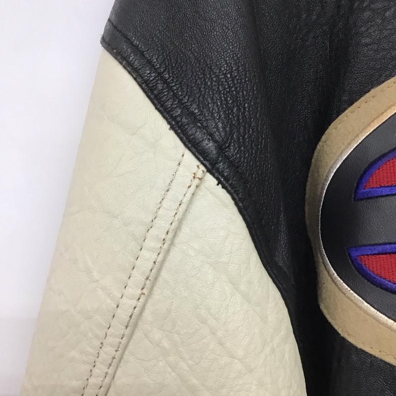 ウーウェア WU-WEAR ジャケット、上着 レザージャケット バックロゴ XL ロゴ、文字 黒 / ブラック / X アイボリー / アイボリー /  メンズ USED 古着 中古 10144720