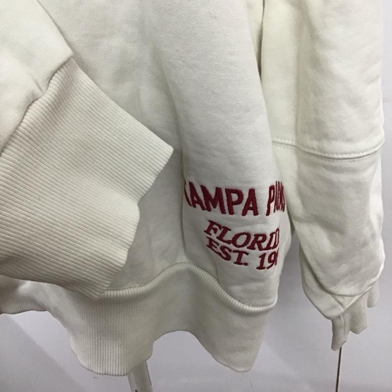 ザラ ZARA トレーナー 長袖 1165/547/710 SUDADERA VARSITY L ロゴ、文字 白 / ホワイト /  レディース USED 古着 中古 10124034